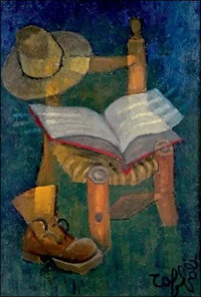 À quel peintre Louis Tuffoli fait-il hommage dans cette peinture intitulée "Vieille godasse" ?