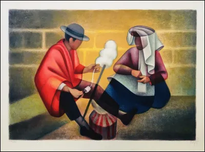 Il a réalisé cette peinture pendant son voyage au Pérou.