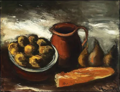 À qui doit-on ces couleurs un peu austères sur cette "Nature morte aux fruits et à la baguette" ?