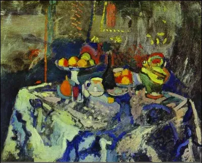 Quel peintre fauve a peint "Nature morte avec vase, bouteille et fruits" ?