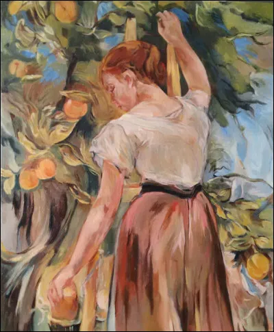 Qui a peint cette "Jeune femme cueillant des oranges" ?