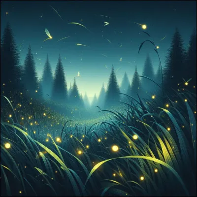 Les lucioles dansaient parmi les herbes hautes, illuminant la nuit de leurs [...] mystérieuses.