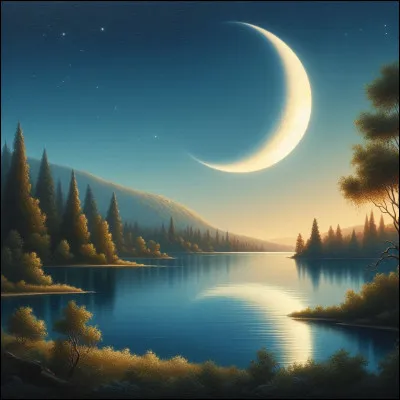 La lune se [...] dans le lac, créant un tableau magique sous le voile de la nuit.