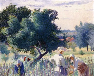 Qui a peint "Femmes liant les vignes" ?