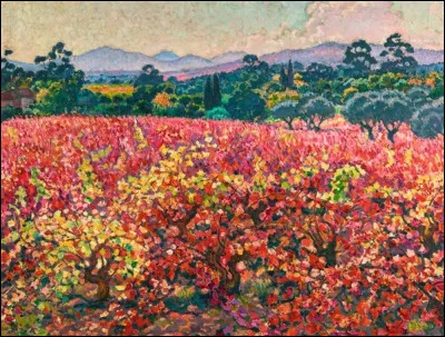 Qui a peint "La vigne en octobre" ?