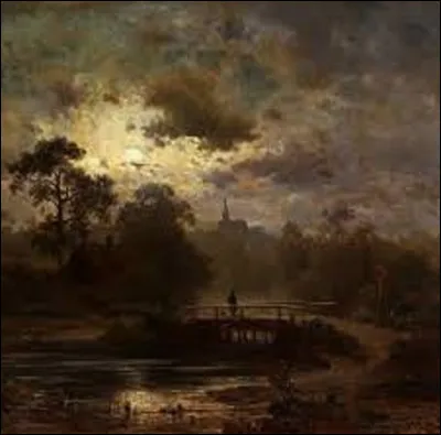 Et on clôt notre balade, en cherchant un membre de l'école de Barbizon. En 1852, lequel de ces trois peintres a réalisé ce tableau nommé ''Paysage au clair de lune'' ?