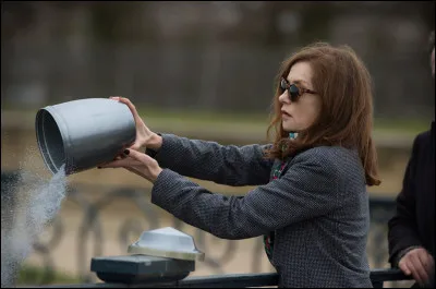 Dans quel thriller voyons-nous Huppert ainsi ?