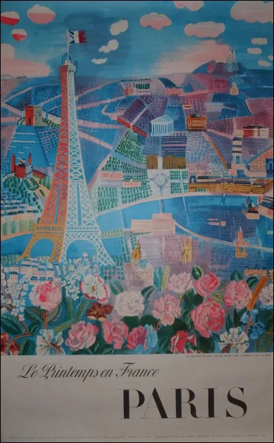 Cette lithographie a servi pour une affiche "Le printemps en France" ?
Qui en est l'auteur ?
