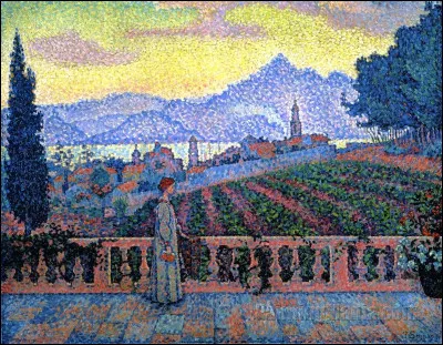 On admire ce magnifique tableau représentant "La Terrasse à Saint-Tropez" de l'artiste :