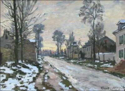 Qui a peint 'Route de Louveciennes, neige fondue, coucher du soleil ?