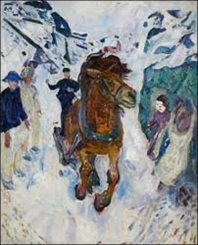 Parmi ces trois expressionnistes, lequel a exécuté, entre 1910 et 1912, ce tableau nommé ''Cheval au galop'' ?