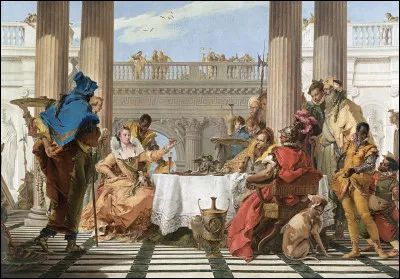 Giambattista TiePOlo a peint le tableau intitulé "Le Banquet de Cléopâtre".