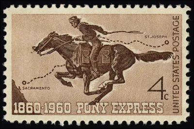 Aux États-Unis, le POny Express était un service de livraison de courrier dont le trajet se faisait à cheval.