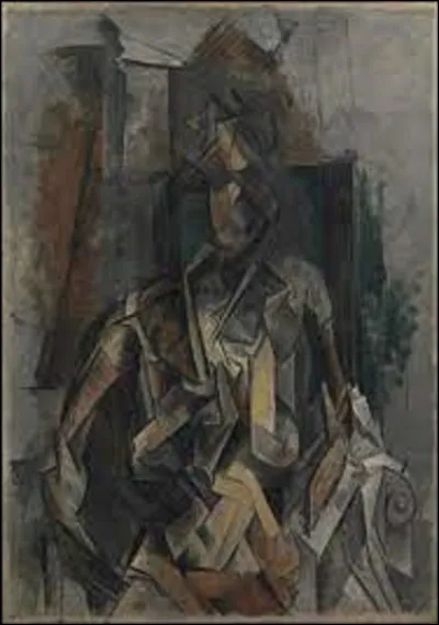 Quel peintre a réalisé ce portrait cubiste intitulé ''Femme assise dans un fauteuil'', en 1910 ?