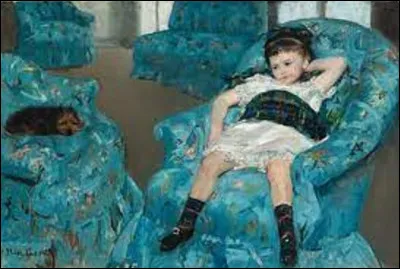 En 1878, quel impressionniste a réalisé cette toile intitulée ''Petite Fille dans un fauteuil bleu'' ?