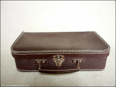 La valise, en photo, n'est pas en cuir mais en carton [...] !