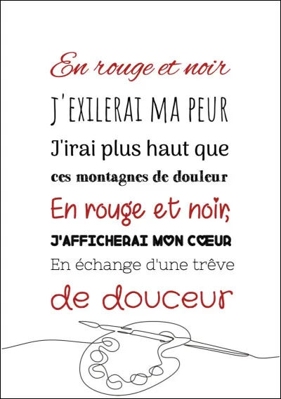 Quelle est l'initiale du nom de la chanteuse qui a interprété "En rouge et noir" en 1986 ?