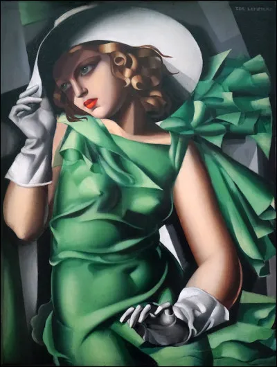 Peinture : à quelle artiste polonaise doit-on cette peinture de style Art déco nommée "Young Lady with Gloves" ?