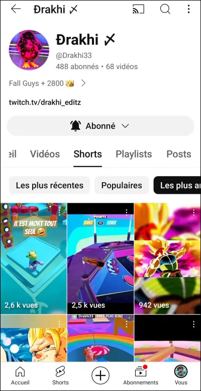 Abonner vous a Drakhi33 merci