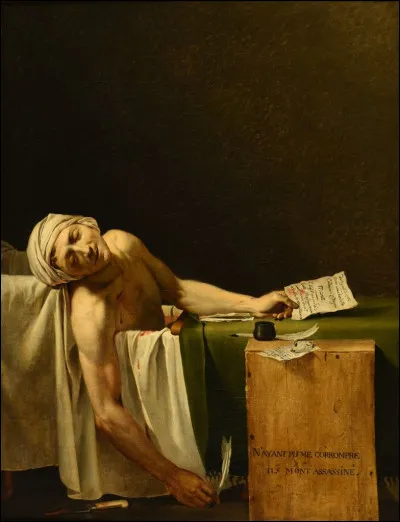 "La Mort de MArat" est une toile signée Eugène Delacroix.