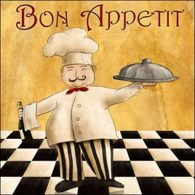 Le chef nous souhaite bon appétit et regagne sa cuisine pour préparer la salade que Tata Poucette a choisie ! Elle va se régaler avec la laitue romaine, uf dur, croûtons et parmesan et une sauce au goût d'anchois.