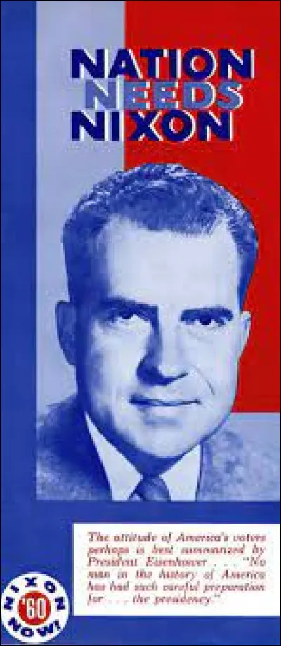 Toujours en 1960, le candidat du parti républicain Richard Nixon est alors ...