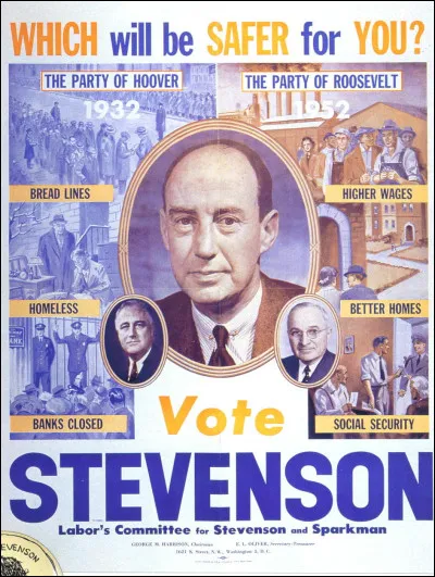 Leur adversaire lors de cette élection de 1952, candidat du parti démocrate, Adlai Stevenson, était ...