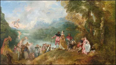 Au 18e siècle qu'appelait-on les "Fêtes galantes", dont voici un exemple sur la toile d'Antoine Watteau ?