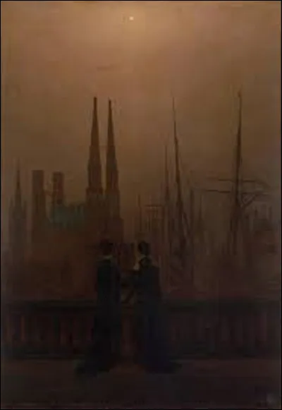 Et on clôt notre promenade nocturne en cherchant un romantique. Entre 1818 et 1820, quel artiste a réalisé cette toile intitulée ''Nuit au port'', appelée également ''Les Surs sur le balcon près du port'' ?