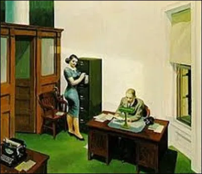''Bureau de nuit'' est une scène de genre réalisée en 1940. Quel réaliste américain est l'auteur de cette toile ?