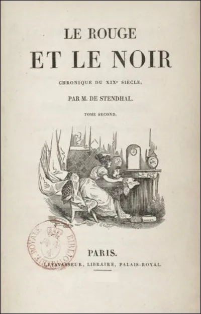 En quelle année est paru le roman de Stendhal "Le Rouge et le Noir" ?