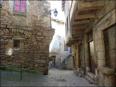 Quel est ce village, situé au nord de Millau, bâti sur une butte dominée par son château et connu pour ses rues aux maisons anciennes ?