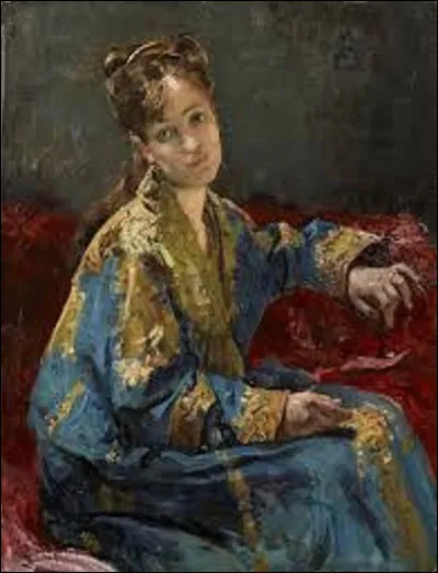 En 1872, quel peintre a réalisé le portrait de cette jeune femme sur ce tableau nommé ''Jeune fille portant un kimono'' ?