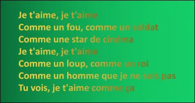 Sur l'image, il y a les paroles d'une célèbre chanson. Combien de mots différents y a-t-il sur cette image ?