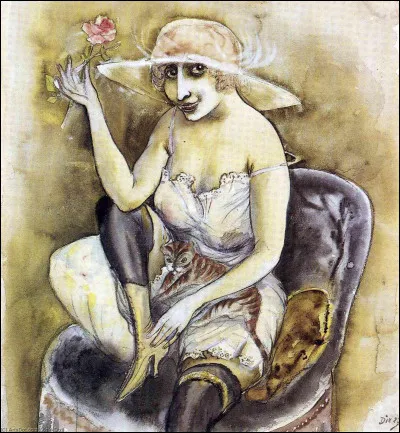 Qui a représenté cette femme avec une rose ?