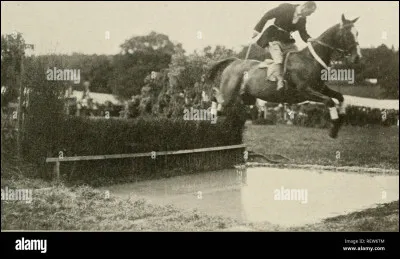 Maintenant le saut le plus large. Comment s'appelle le cheval qui a fait le saut le plus large ?