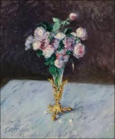 Revenons en France, mais restons dans l'impressionnisme. En 1883, quel artiste a réalisé cette toile intitulée ''Bouquet de roses dans un vase'' ?