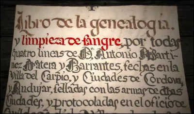 1449 > Point de ''rouelle'' dans la péninsule ibérique, mais on y invente une mesure phare de l'histoire de l'antisémitisme, comme de celle de toutes les idéologies racistes à venir : laquelle ?