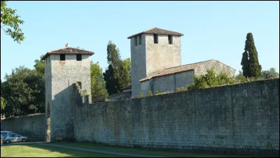 Quel est ce village, situé dans la vallée de la Baïse, au nord de Nérac, ancienne bastide qui a conservé son enceinte et des portes fortifiées ?