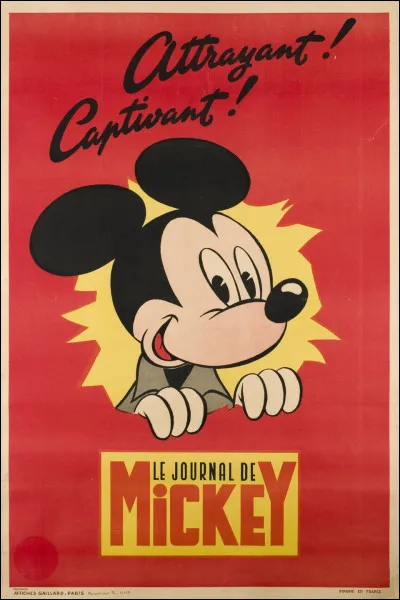En quel année, ''Le Journal de Mickey'' (magazine hebdomadaire français) a-t-il été publié pour la première fois ?