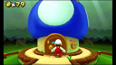 À quoi sert la maison de Toad bleu présente dans le monde 3 ?