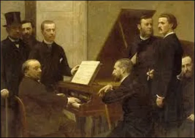 De ces trois réalistes, lequel a réalisé, en 1885, ce tableau nommé ''Autour du piano'' ?