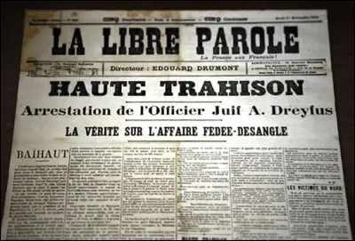 12 années durant, une campagne antisémite coupera la France en deux : le scribouillard de la q1 annonce* que le judaïsme de Dreyfus le fait coupable. En 1898, Émile Zola contre-attaque dans une tribune célèbre titrée "...." [Complétez !]