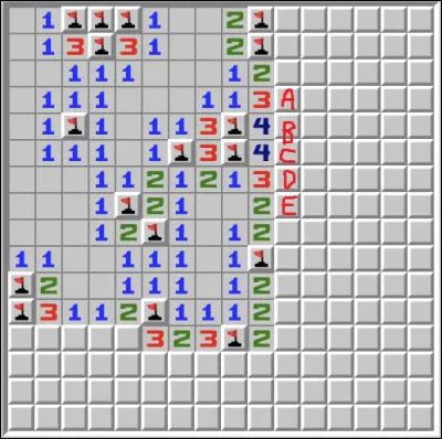 Lesquelles de ces cases sont des mines avec certitude ?