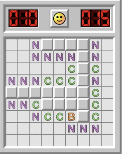 Dans ce tableau, chaque chiffre est remplacé par une lettre. Quel est le chiffre qui correspond à la lettre B ?