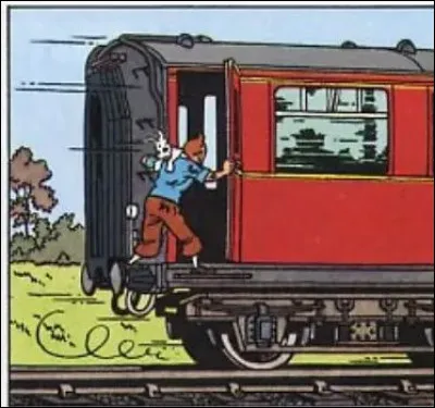 Dans quel album Tintin réalise-t-il des acrobaties sur les wagons ?