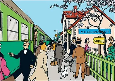 Dans quel album Tintin arrive-t-il à la gare de Moulinsart ?