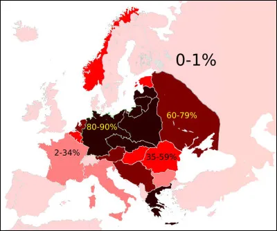 1945 > En deux millénaires d'antisémitisme, le paroxysme est atteint en Europe au XXe s. : [...quelle proportion ?...] des Juifs qui y vivaient ont disparu en une seule décennie.