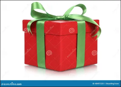 Le cadeau est bleu.