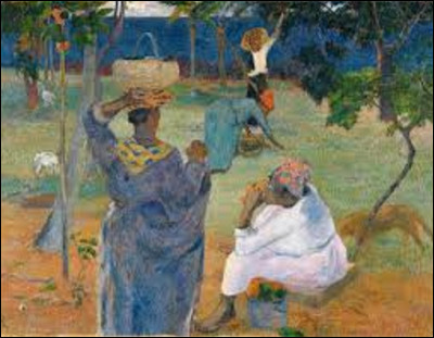On débute notre promenade picturale en cherchant un postimpressionniste. En 1887, quel artiste a réalisé cette toile intitulée ''La Cueillette des fruits'', appelée également ''Aux mangos'' ?